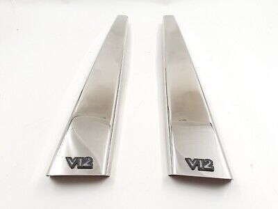 JAGUAR X300 XJ12 V12 CHROME B PILLAR COVERS BRIGHT FINISH BADGE LEFT AND RIGHT