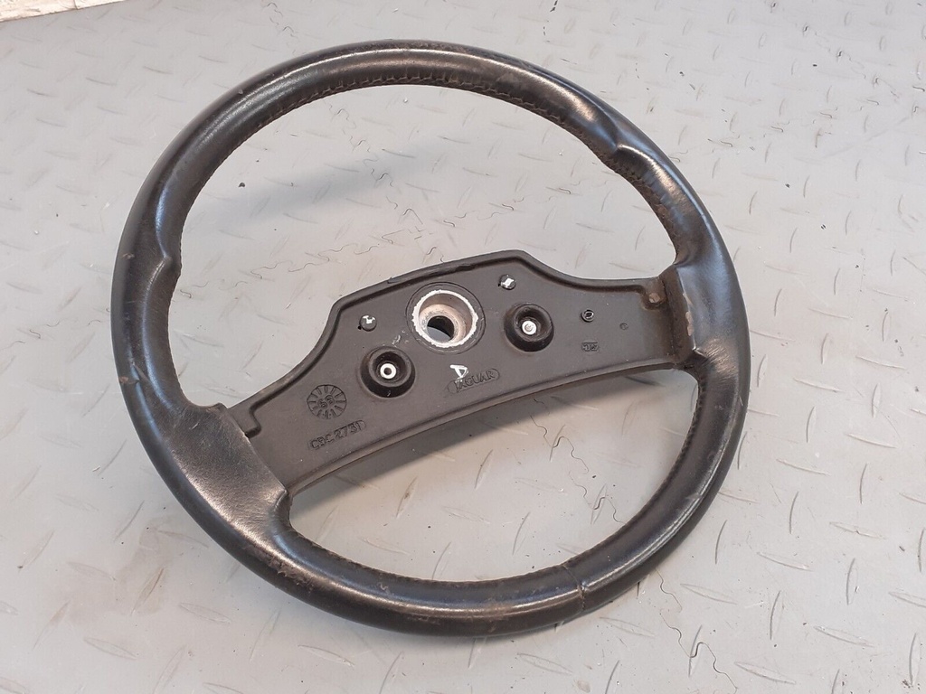 JAGUAR XJS XJ6 XJ12 LATE 2 SPOKE STEERING WHEEL BLACK LEATHER HORN FAT RIM XJSC