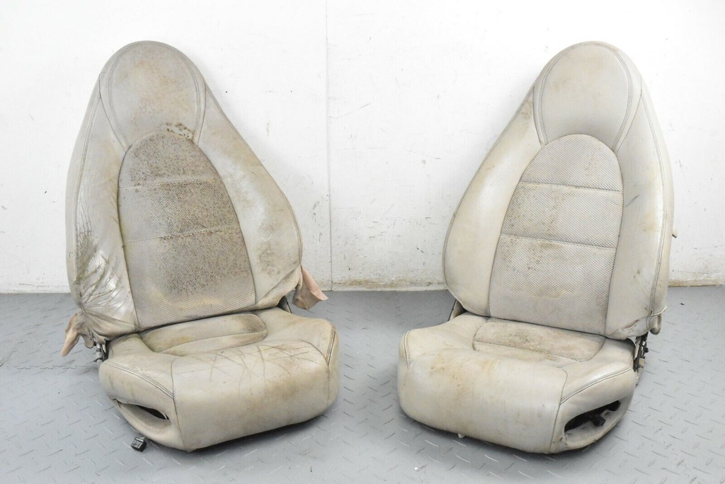 JAGUAR 1996-1999 XK8 XKR X100 OATMEAL HALF LEATHER AGD SEAT RECLINE BACK COVER