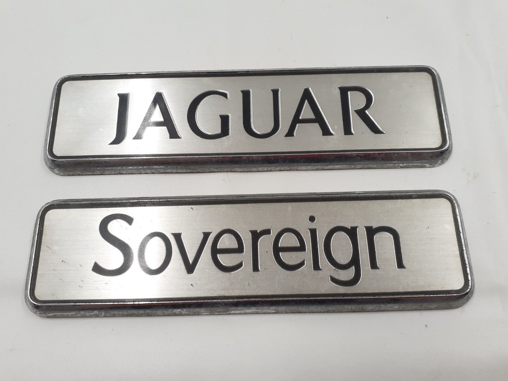 JAGUAR XJ40 LATE S3 SOVEREIGN BOOT LID REAR TAILGATE BADGE EMBLEM METAL PLATE