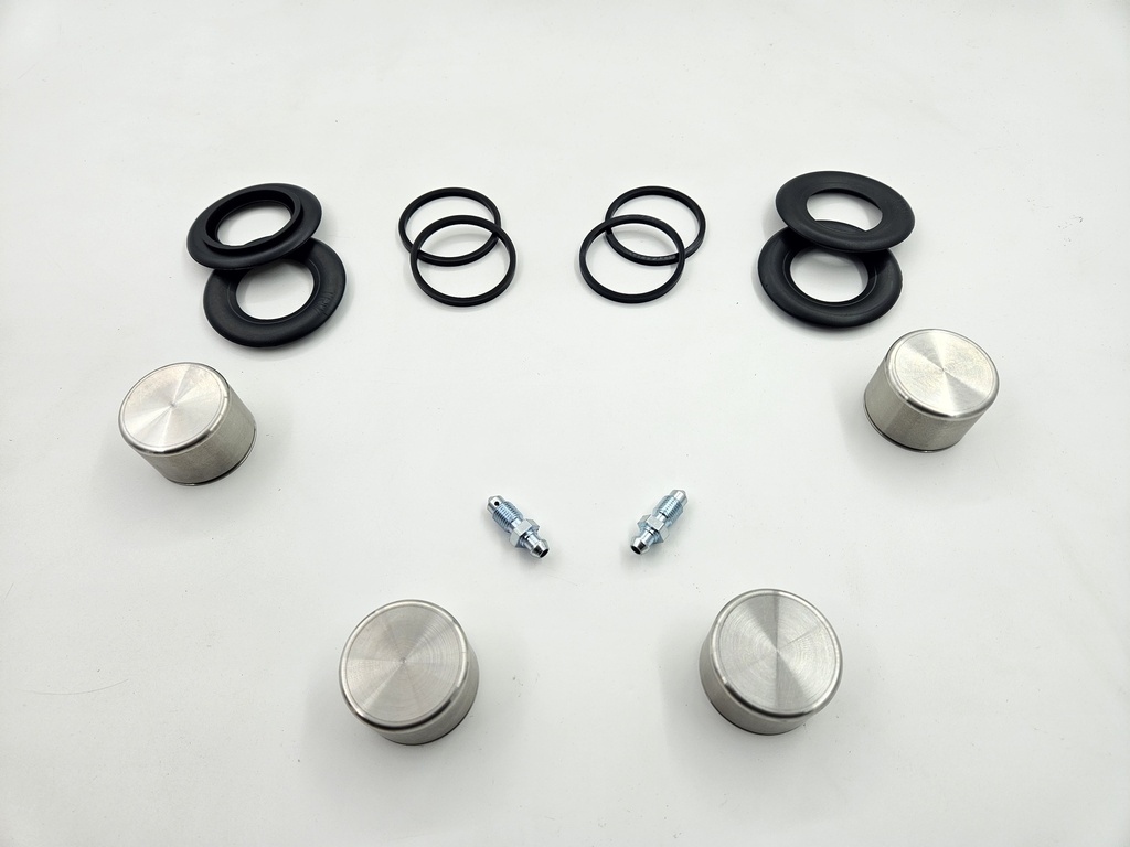 REAR EARLY INBOARD BRAKE CALIPER REBUILD KIT STAINLESS STEEL PISTONS