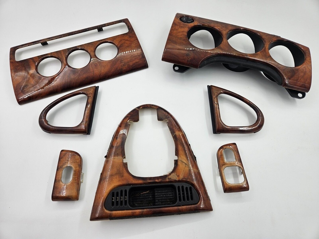 JAGUAR XK8 XKR EARLY WOOD SET VENEER DASH PANEL RHD CAPPING WALNUT TRIM GAUGE