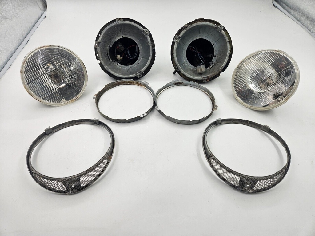 OUTER BONNET HEADLAMP HEADLIGHT SURROUNDS JAGUAR XJ6 XJ12 SERIES 3 KIT CHROME