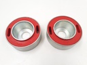PAIR OF LARGE RADIUS ARM BUSHES POLY RACE RED