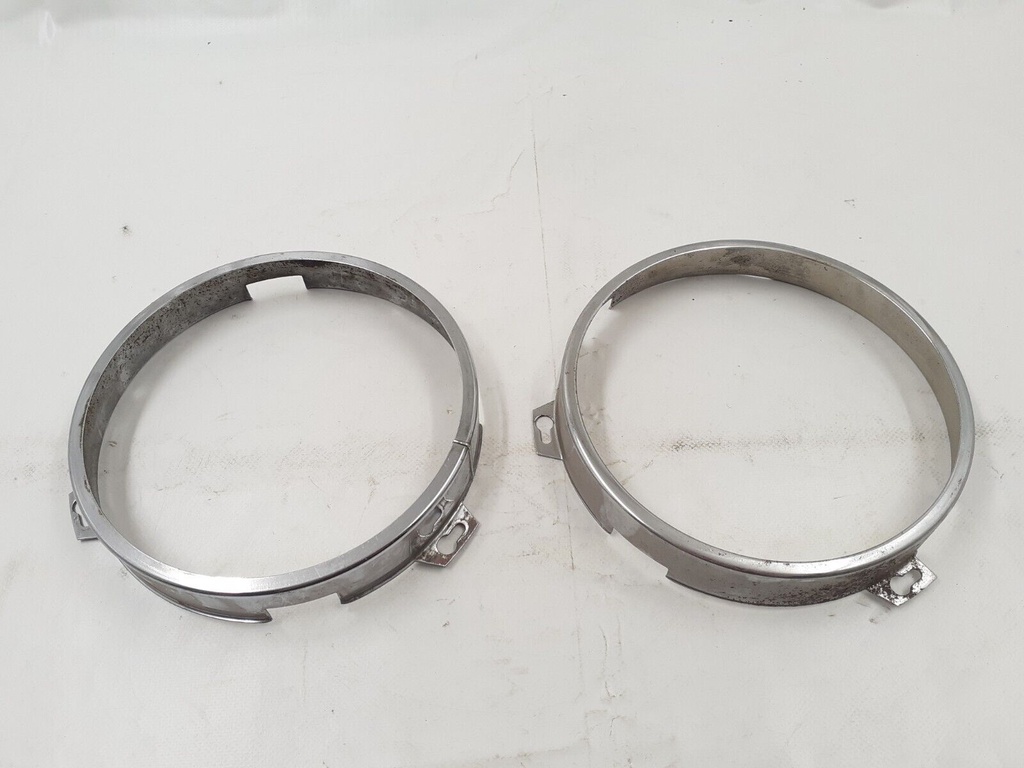 JAGUAR XJS XJ40 PAIR OF TWIN HEADLIGHT FRONT HEADLAMP CHROME RINGS RHD LHD