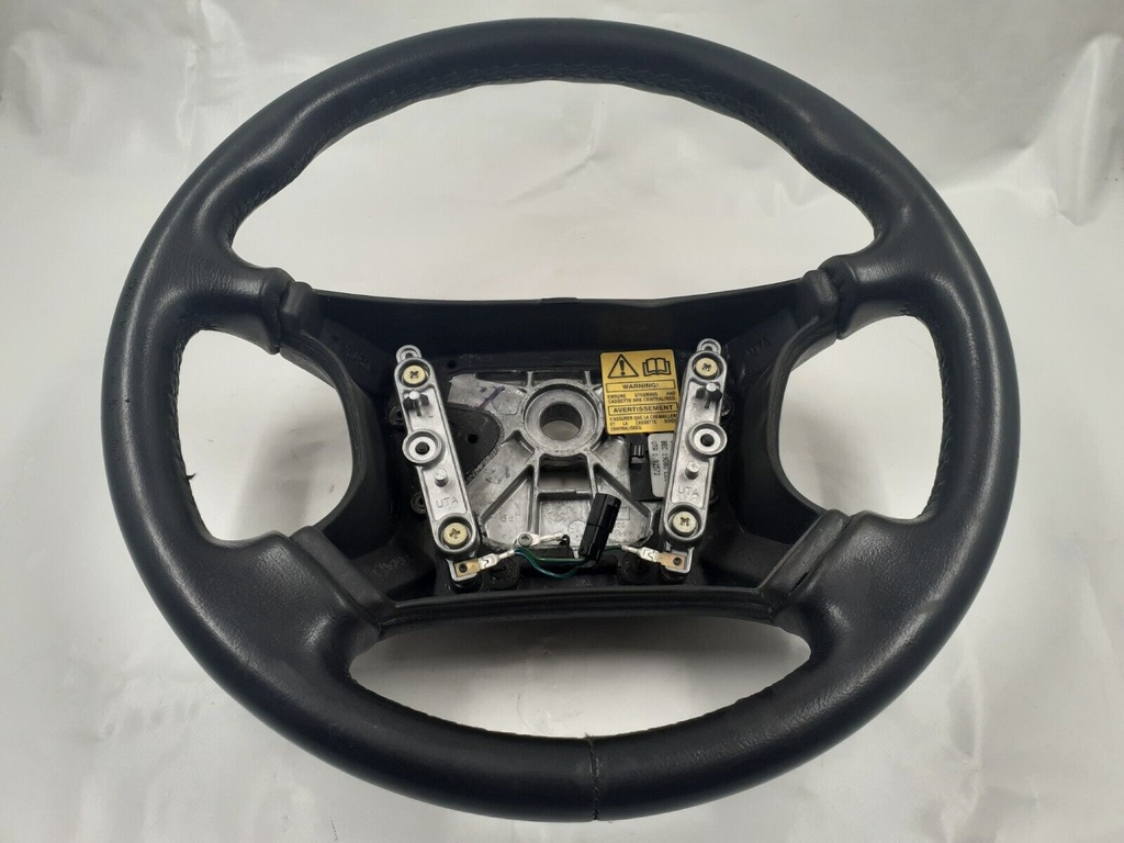 JAGUAR XJR X300 XJ6 XJ12 STEERING WHEEL BLACK LEATHER BEC19080 LEG GOOD USED