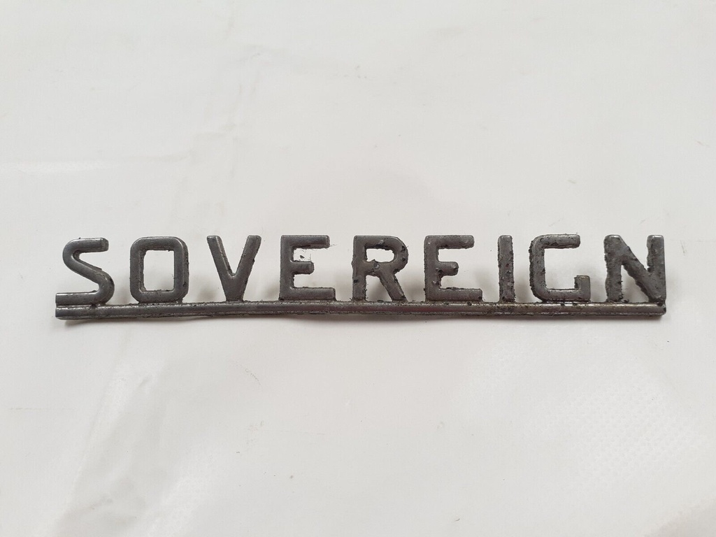 JAGUAR SERIES 1 2 XJ6 XJ12 SOVEREIGN BOOT LID REAR TAILGATE BADGE EMBLEM METAL