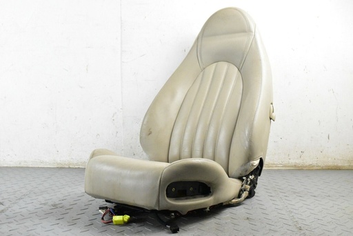 [-LG 4193] JAGUAR 1996-1999 XK8 XKR X100 LEFT OATMEAL LEATHER AGD SEAT RECLINE BACK COVER