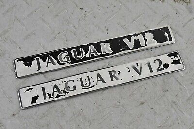 [-2UP3788] JAGUAR XJS XJ12 6.0 5.3 V12 ENGINE SCRIPT WRITING BADGE INLET MANIFOLD TOP PLATE