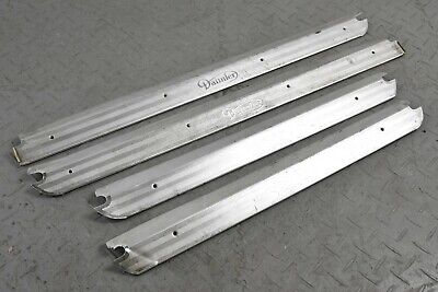 [-TC3753] FULL SET JAGUAR DAIMLER SERIES 2 3 LH RH KICK SILL TREAD PLATE CHROME STRIP DOOR