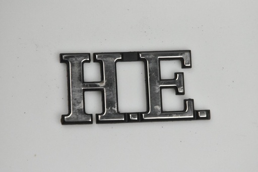 [-2 PR2] JAGUAR XJS 'H.E' BOOT LID REAR TAILGATE BADGE EMBLEM COUPE ORIGINAL V12 HE 3.6