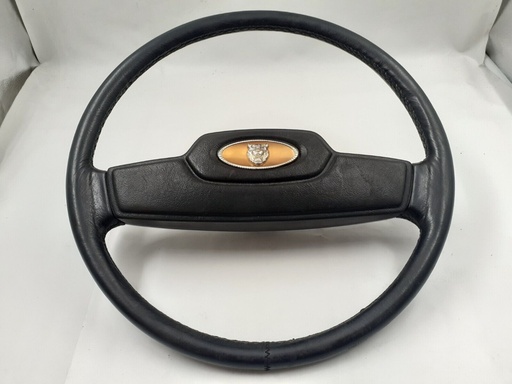 [-7955 J4] BLACK STEERING WHEEL JAGUAR XJS AND SERIES 3 EARLY NON TILT COLUMN USED GOOD