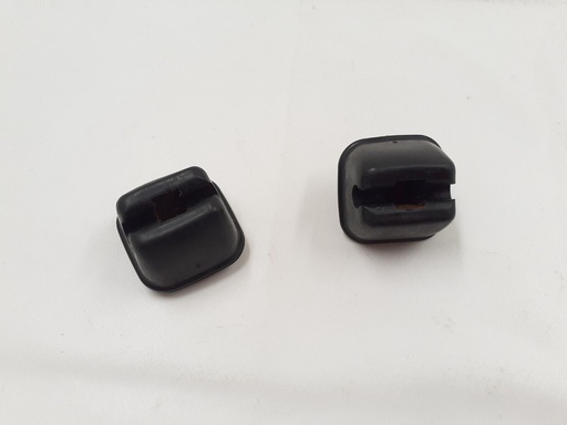 [-8179 UP0] PAIR OF SUN VISOR CLIPS JAGUAR EARLY XJS PRE HE 1975-1980 BLACK TRIM LEFT RIGHT