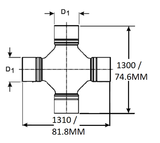 [JLM823-COMBINATION] COMBINATION PROPSHAFT 1300 / 1310 SERIES JOINT 74.6MM X 81.8MM