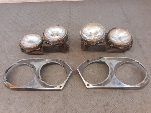 JAGUAR XJS TWIN HEADLIGHT HEADLAMP REPLACEMENT LIGHTS CHROME BEZELS UPGRADE