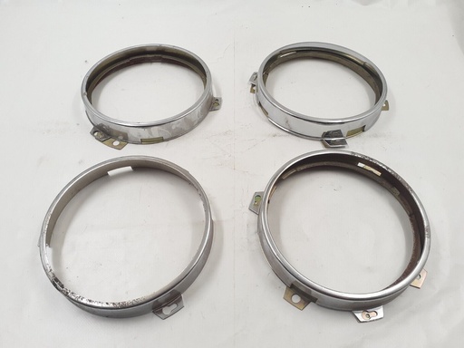 JAGUAR XJS XJ40 FULL SET OF TWIN HEADLIGHT FRONT HEADLAMP CHROME RINGS RHD LHD