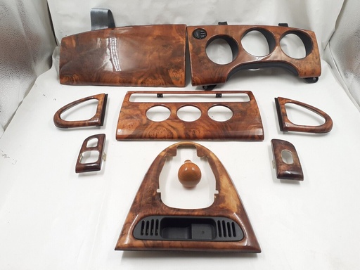 JAGUAR XK8 XKR EARLY WOOD SET VENEER DASH PANEL RHD CAPPING WALNUT TRIM GAUGE