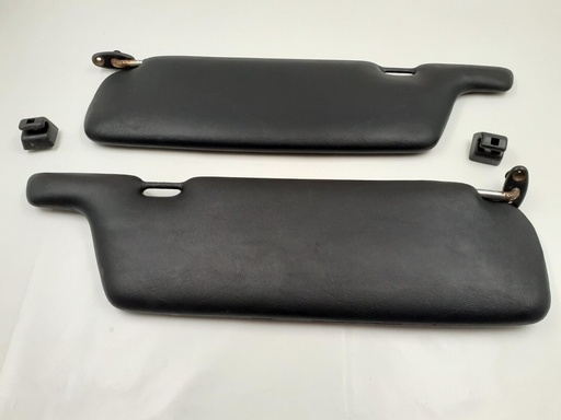 JAGUAR XJS HE PRE FACELIFT BLACK PAIR OF SUNVISORS WITH PLASTIC MOUNTING CLIPS