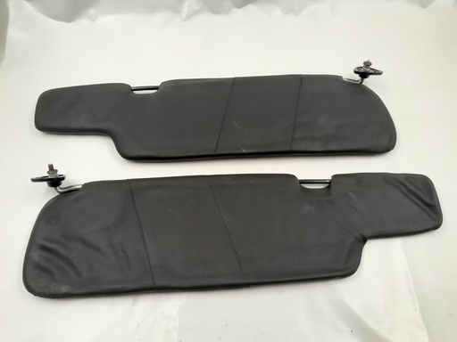 [BBC7432-6914 J1] JAGUAR XJ6 XJ12 SERIES 3 BLACK LEG PAIR OF SUNVISORS WITHOUT MIRROR LEATHER