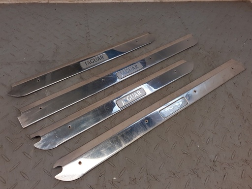 [BBC7211, BBC7211, BBC7212, BBC7213-5917 HH] JAGUAR SERIES 3 S3 XJ12 FULL SET TREAD PLATE CHROME STRIP DOOR KICK SILL BBC7211