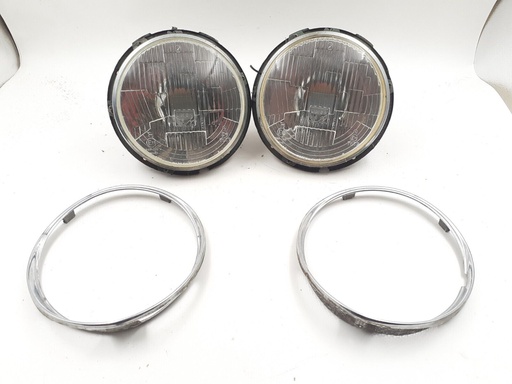 [-5245 HH] JAGUAR XJ6 XJ12 SERIES 3 INNER BONNET HEADLAMP HEADLIGHT SURROUNDS CHROME TRIM